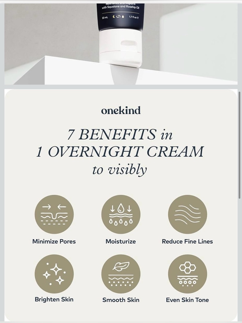 Onekind dream cream nighttime moisturizer - Picture 2 of 7